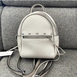 NWT: rebecca minkoff madison small grey/white backpack